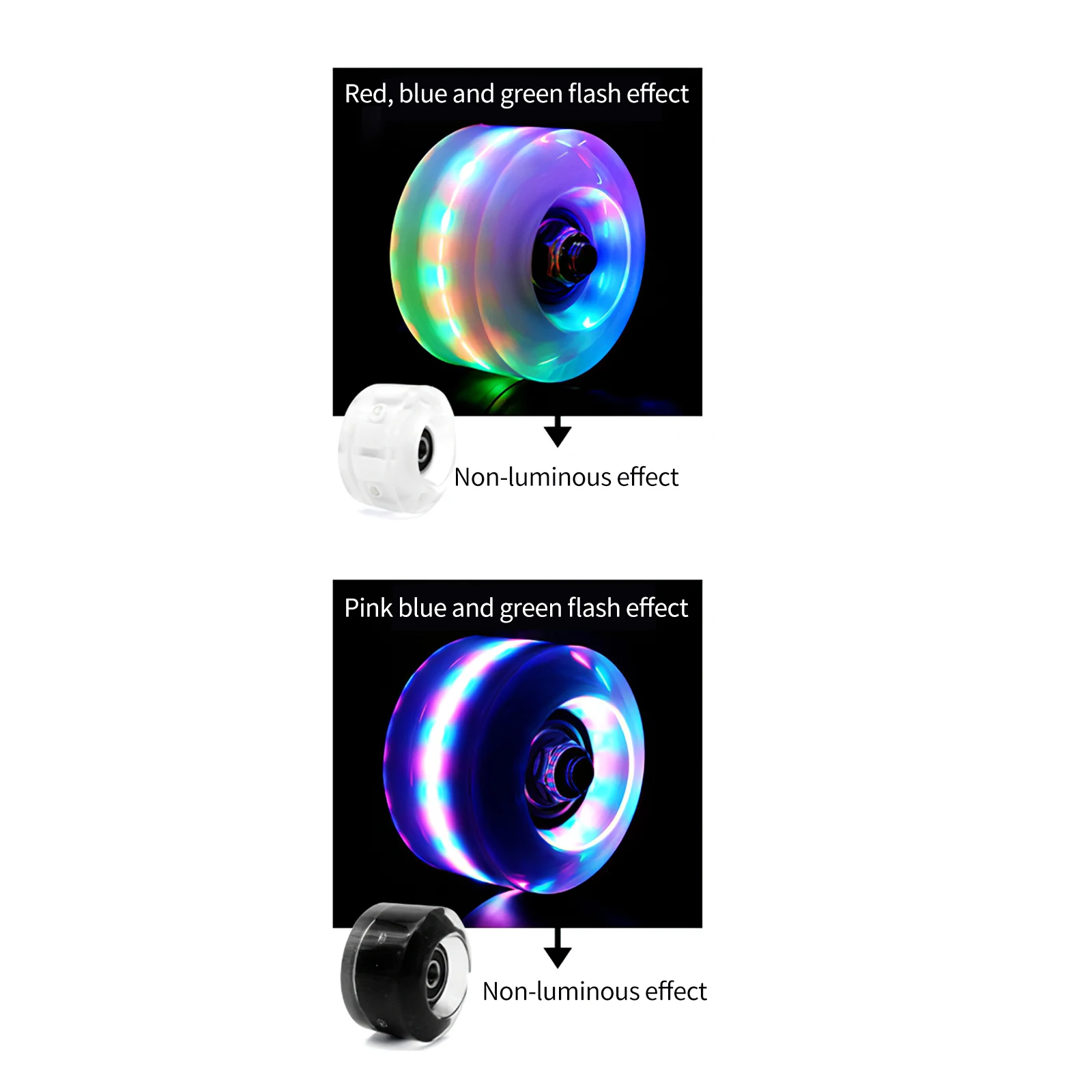

4PCS Outdoor Double Row Roller Skates Four-Wheel Roller Skates Non-Shiny PU Wear-Resistant Wheels For Outdoor Roller Skating