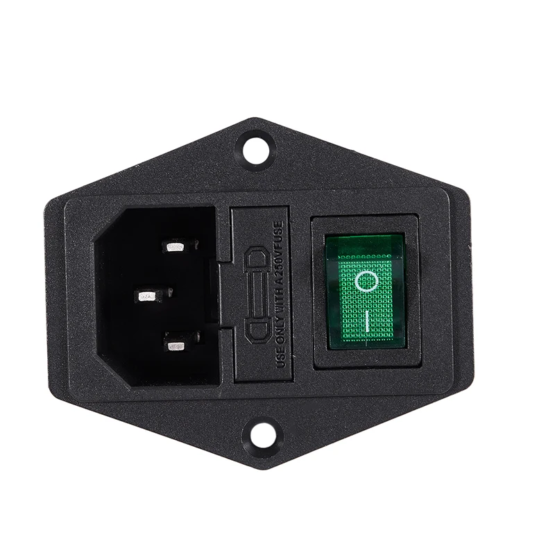 2 шт. IEC320 C14 вход Зеленая лампа переключатель питания розетка AC 250V|Вилки с