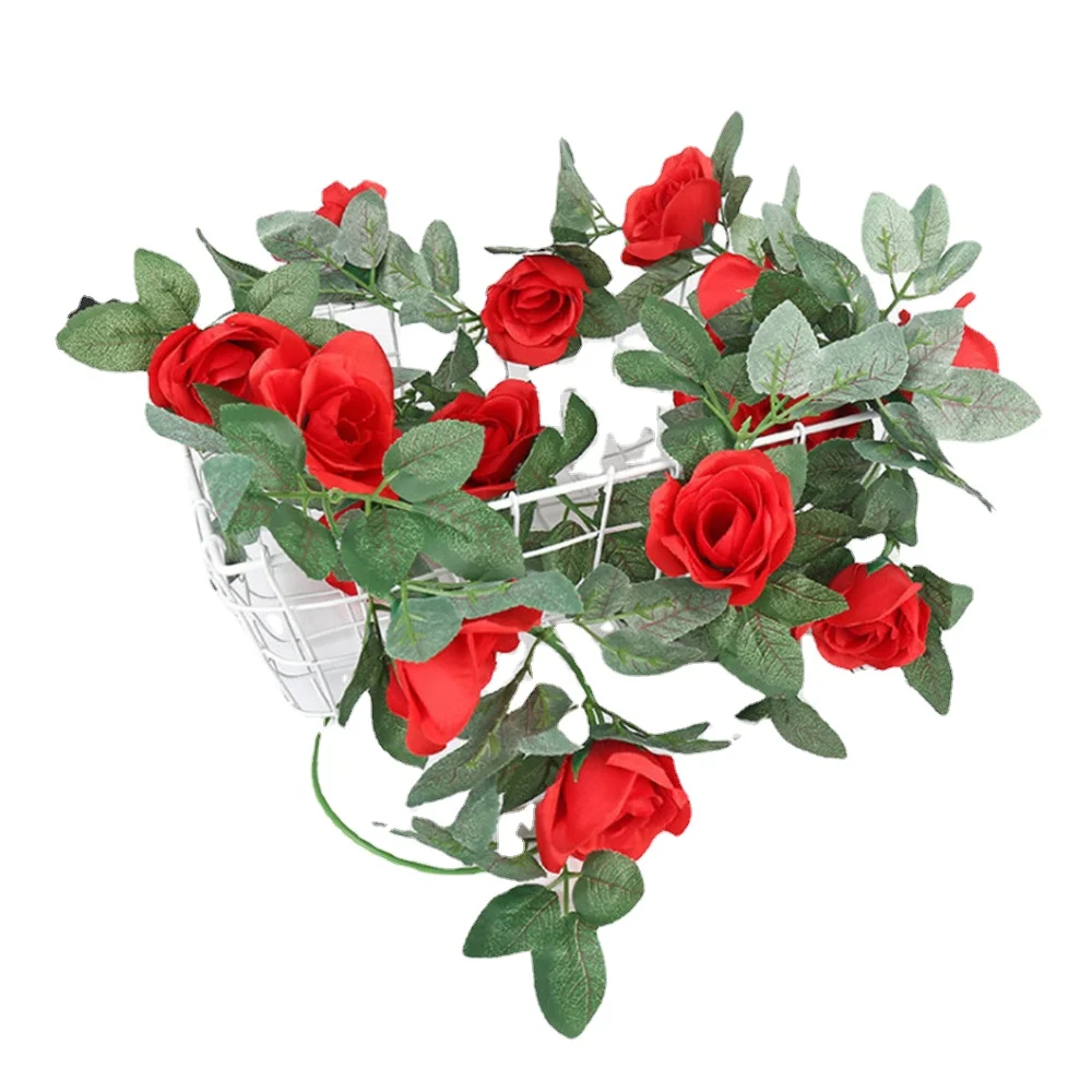 

16 Heads of 220 Meters Artificial Masonry Rose Flower Vine Wedding Bedroom Ceiling Flower Wall Outdoor Garden Holiday Decoration