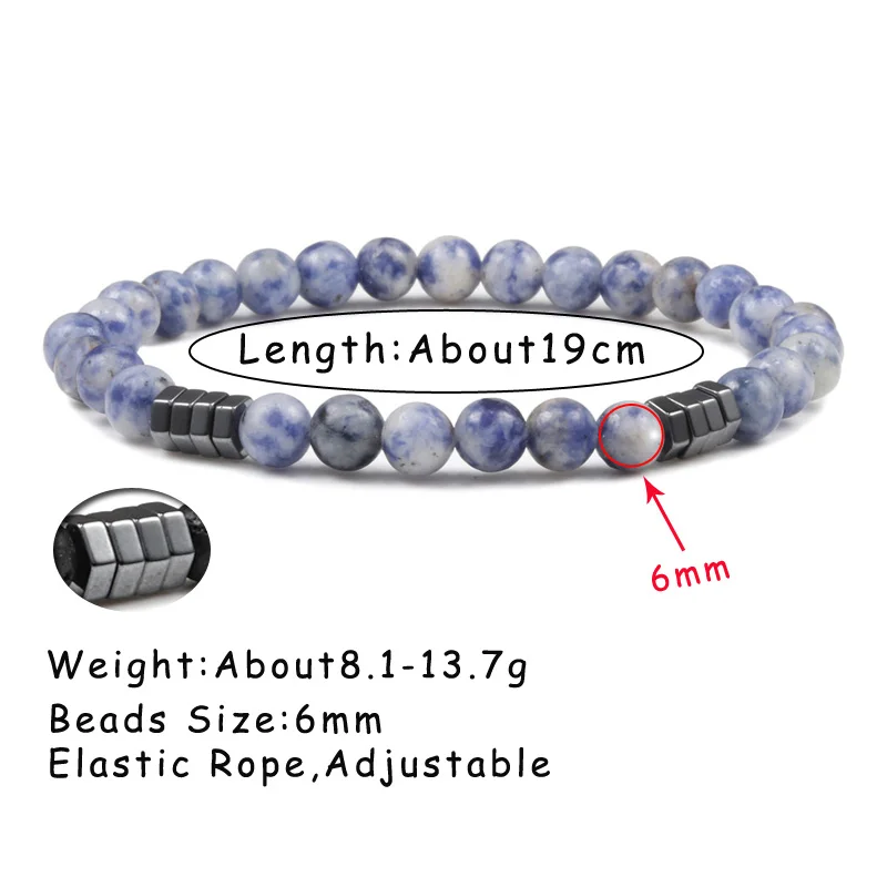 Браслет из гематита для мужчин и женщин Классический Простой ювелирный