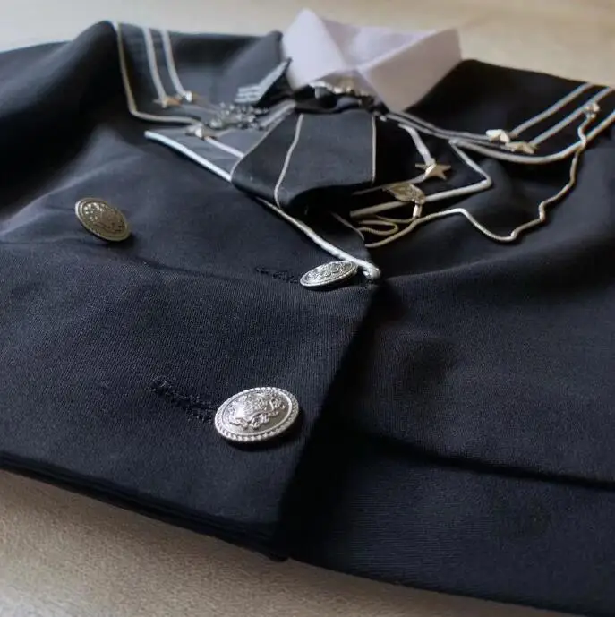 Jk uniforme jaqueta escolar japonesa mola militar gótica
