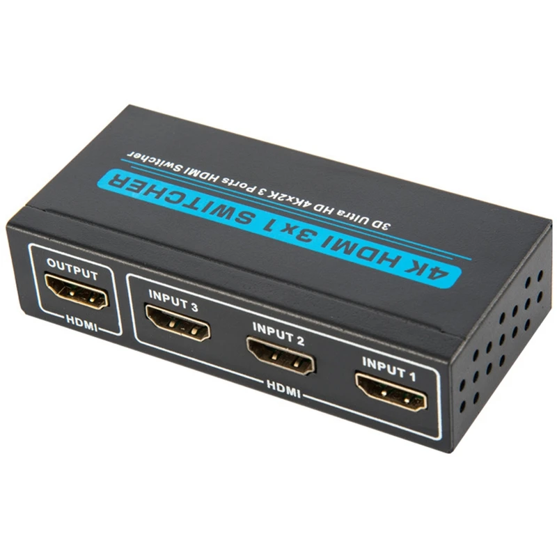 

Переключатель HDMI сплиттер 3X1 3 Порты и разъёмы 4K HDMI коммутатор 3 в 1 выход HDMI переключатель разветвитель с ИК-пультом дистанционного Управлен...