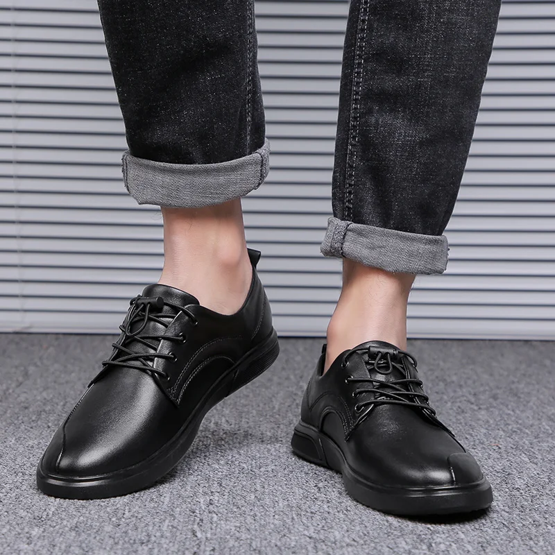 Мужские повседневные туфли из натуральной кожи модные туфли-броги уличная