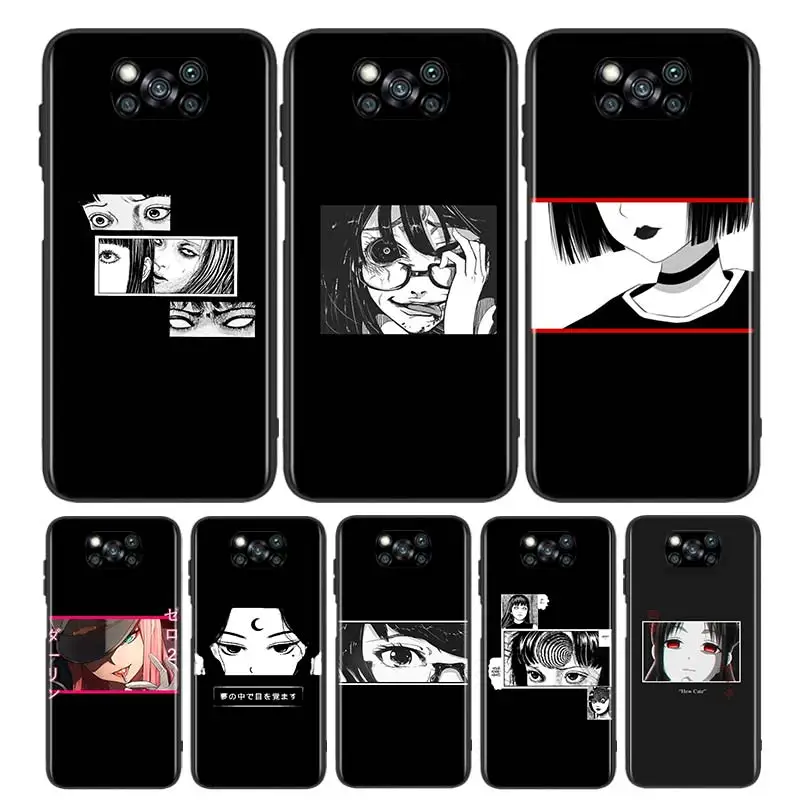 

Sad Japanese Anime Aesthetic For Xiaomi Play Mix 3 Civi A2 A1 6X 5X Poco X3 NFC F3 GT M3 M2 X2 F2 Pro C3 F1 Black Phone Case