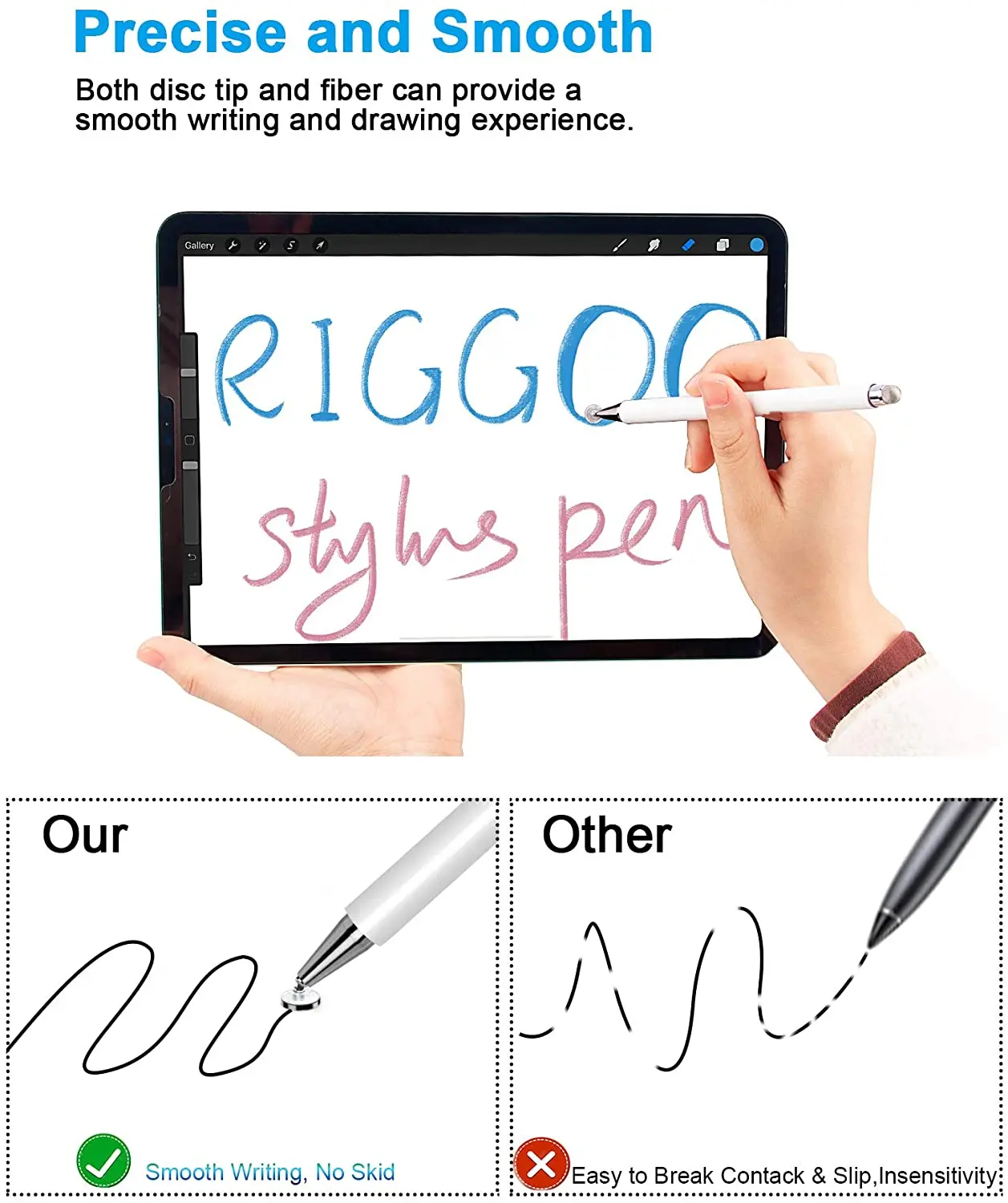 

Active Stylus Digital Pen for Touch Screens,Compatible for iPhone 6/7/8/X/Xr/11/12 iPad Android Samsung Phone &Tablets, for Draw