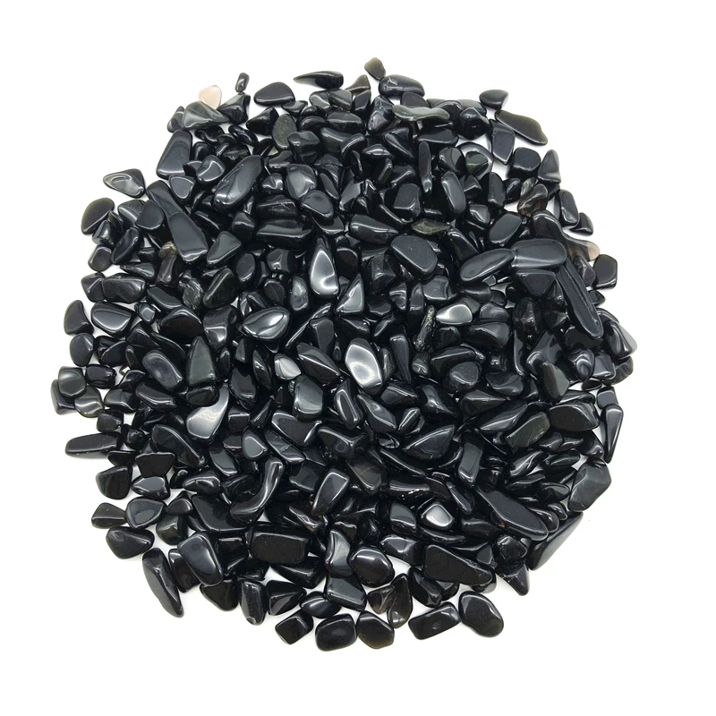 50 г 3 размера натуральный черный обсидиан гравий с кристаллами кварца Degauss