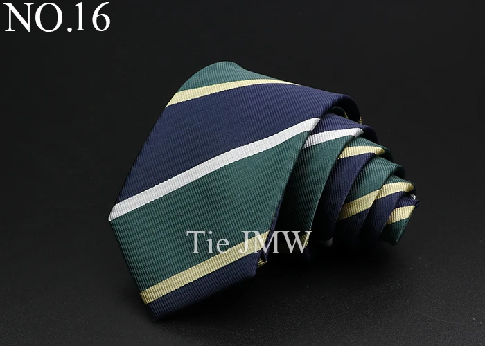Classic Stripe Mens Tie - Jacquard Necktie in Red Blue Green for Daily Wear and Weddings
