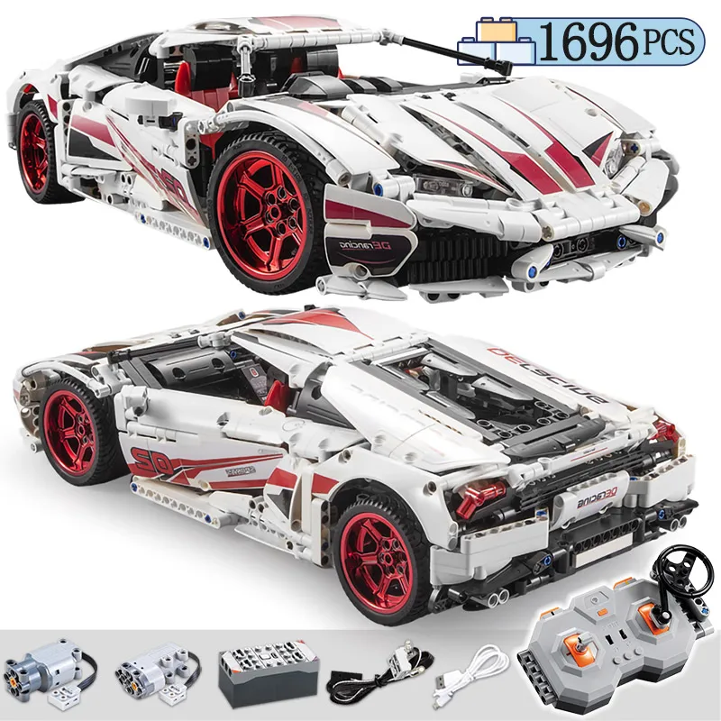 Гоночный автомобиль ada City RC/non RC строительные блоки MOC высокотехнологичный