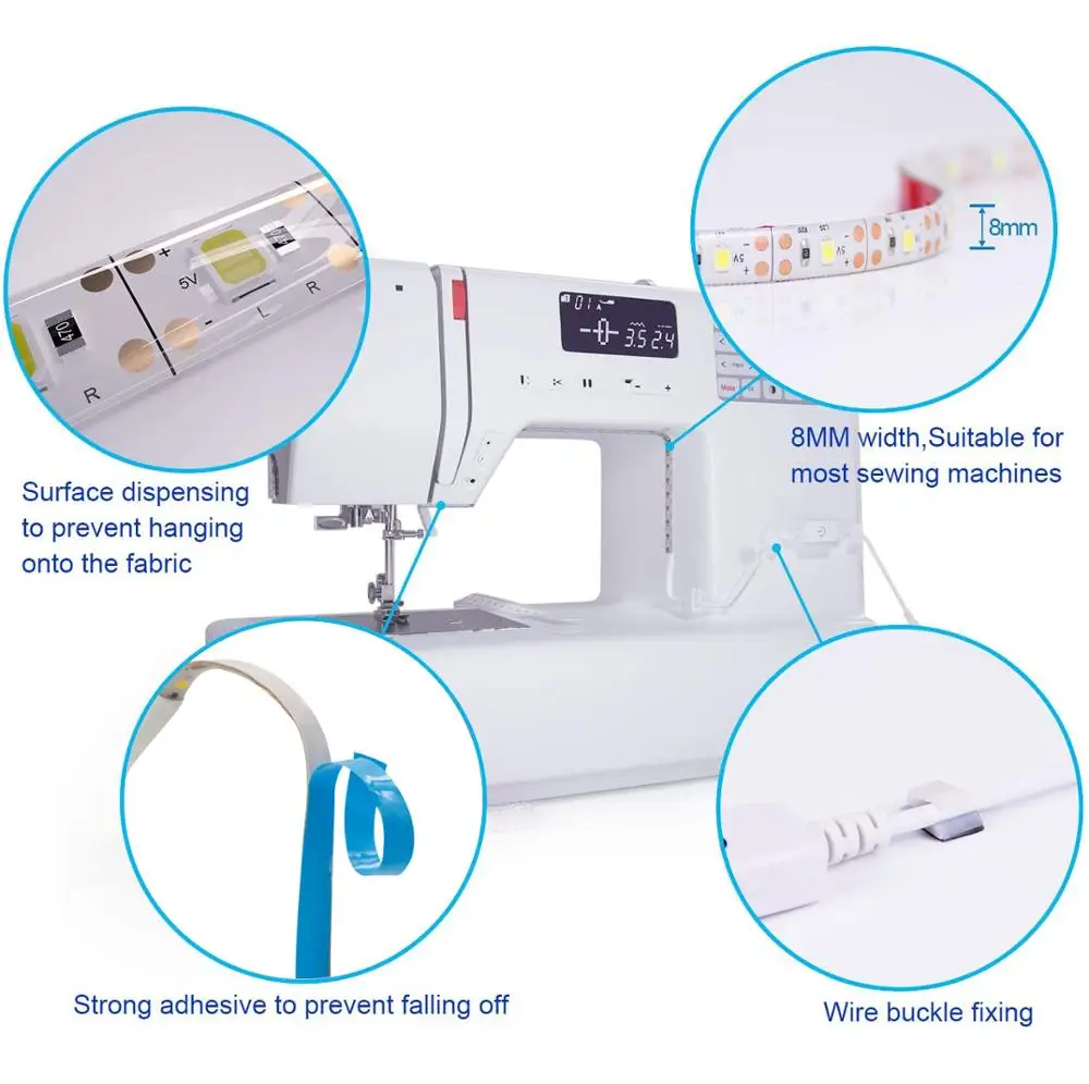 Sewing Machine Light USB Dimmable LED Strip 60LEDs/1m Waterproof Flexible Touch light Fits All | Лампы и освещение