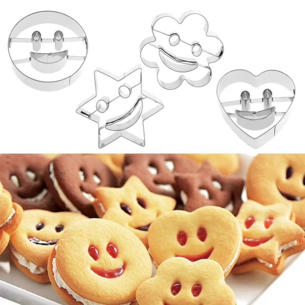 

4 piece stainless steel cookie cutter Biscuit mold Fondant cake mold baking tools