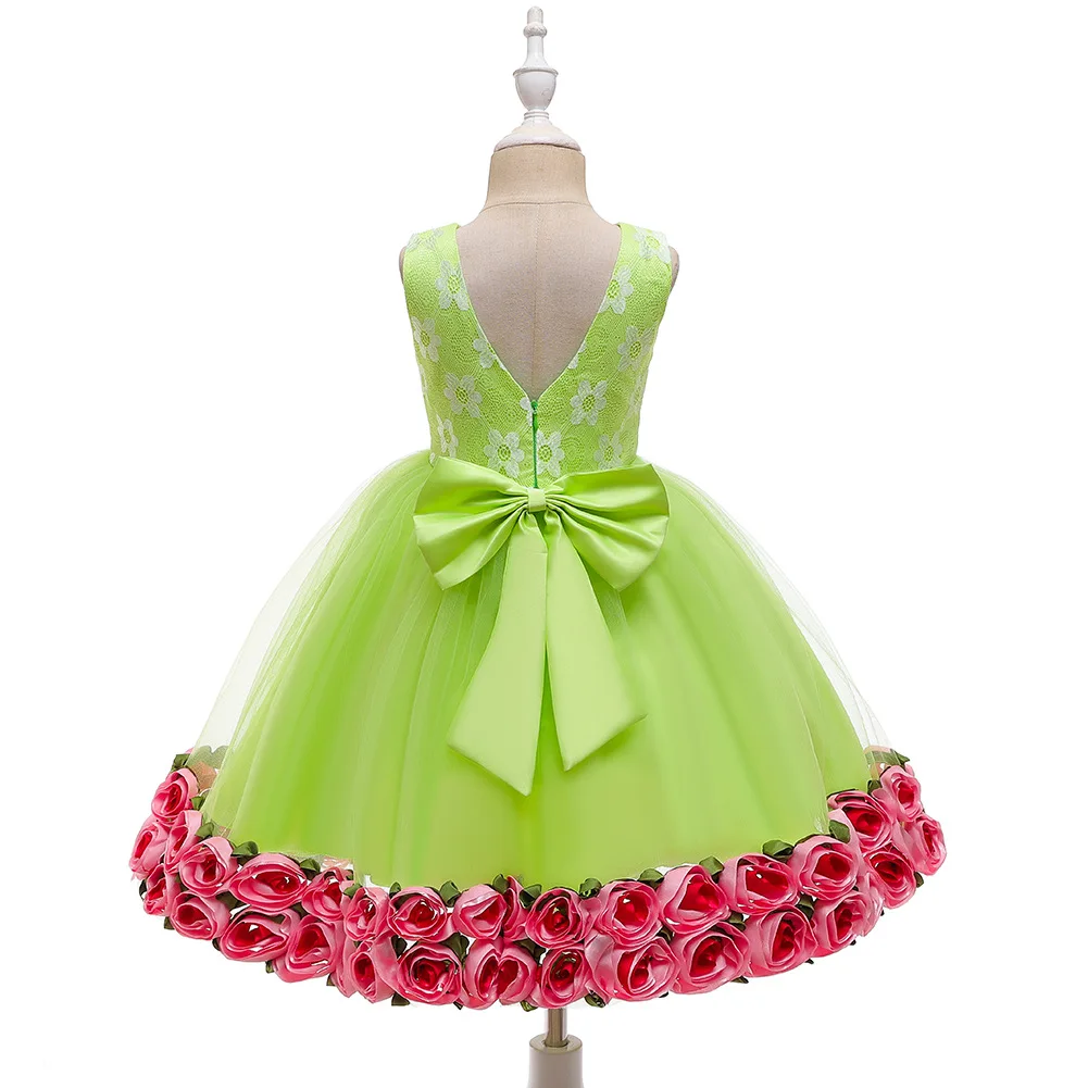 Европейские льняные платья для маленьких девочек и подружек невесты детей