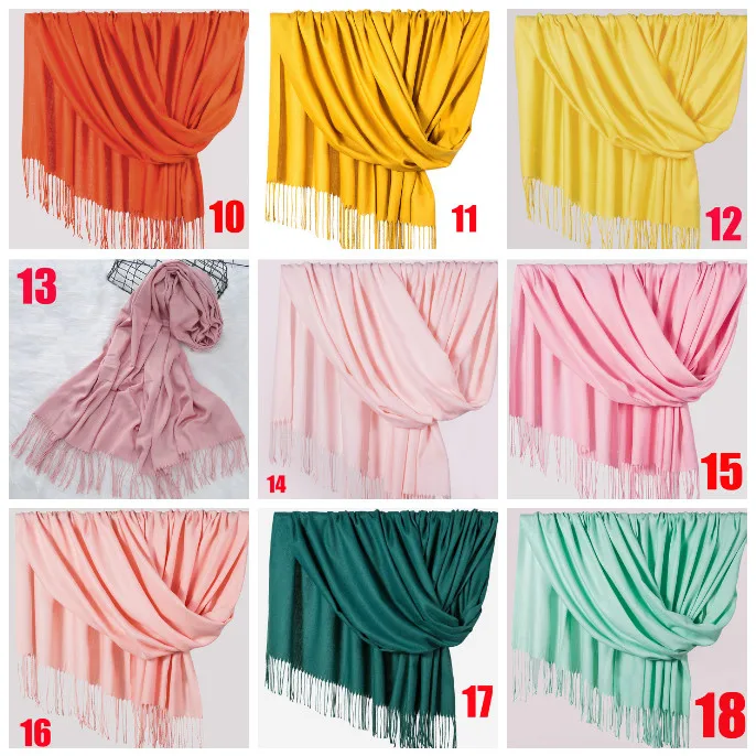 

Tassel Scarf for Women Solid Color Ladies Warm Scarves Long Muffler All-Match Shawl JL