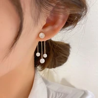 mengjiqiao korean elegant cute opal ball after hanging drop earrings for women ladies fashion tassel pendientes jewelry gifts