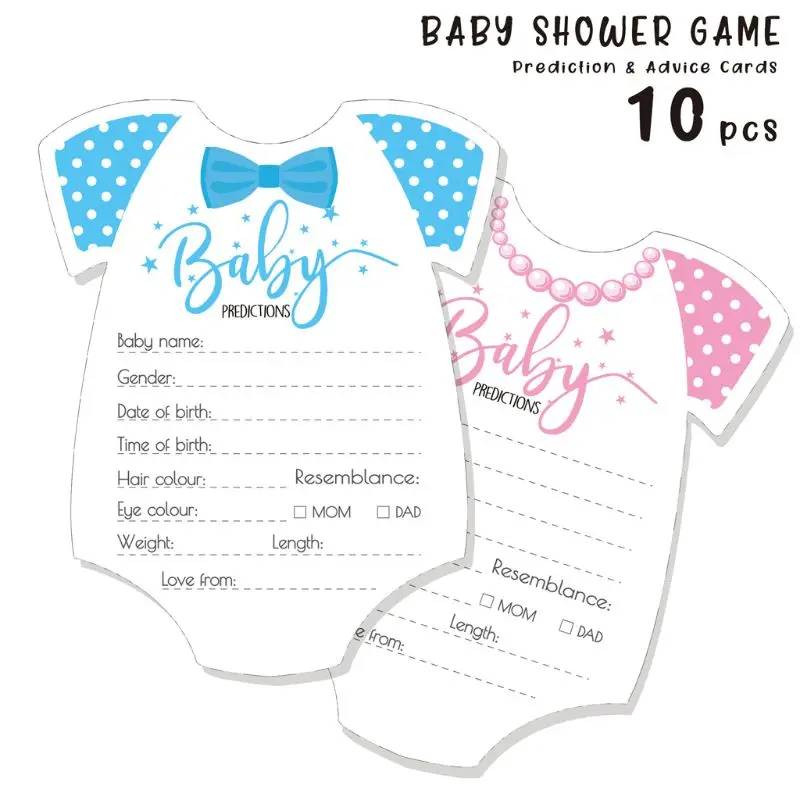 Paquete de 10 tarjetas de consejos y predicci&oacute;n para juego de Baby Shower, libro de mensajes para padres, libro de consejos divertido, fiesta de ducha Neutral de g&eacute;nero-0