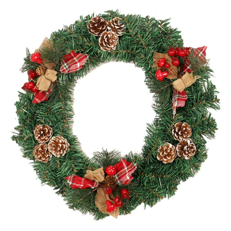 

New Christmas Wreath Including Cuttings And Pine Cones For Doors Wall Stairs Home Decoration