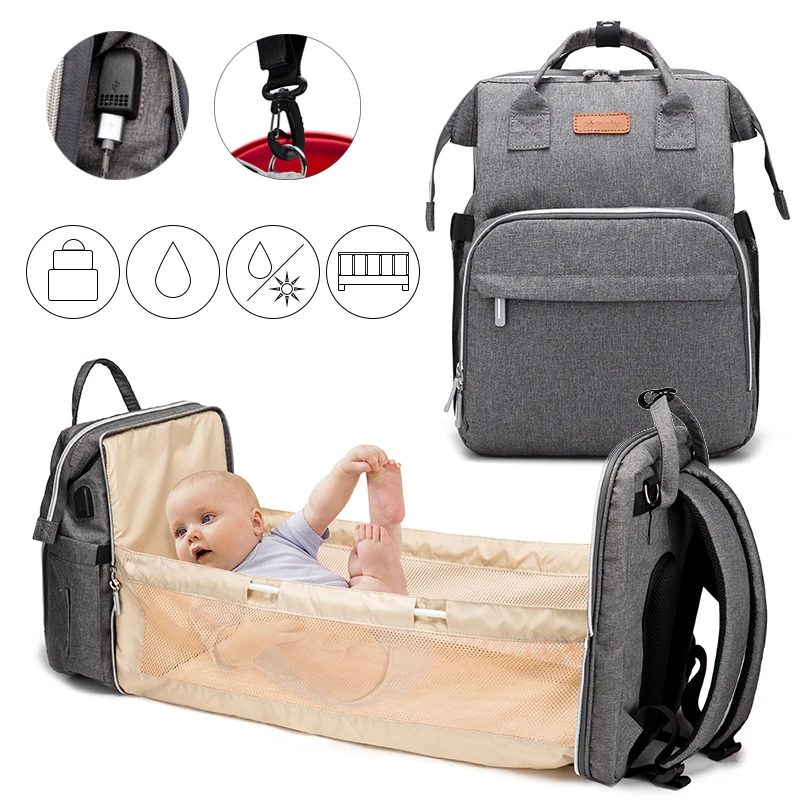 Многофункциональная складная сумка для подгузников рюкзак USB мам и пап ухода за