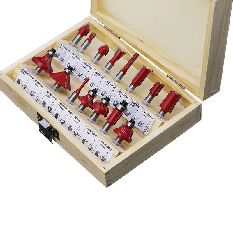 15Pcs/Set Woodworking Milling Cutters 8Mm Shank Carbide Router Bit For Wood Cutter Engraving Cutting Tools | Инструменты