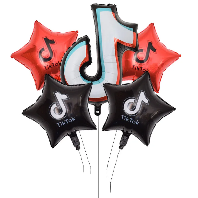 5 шт. чистый красный музыкальная нота воздушный шар 18 дюймов с рисунком