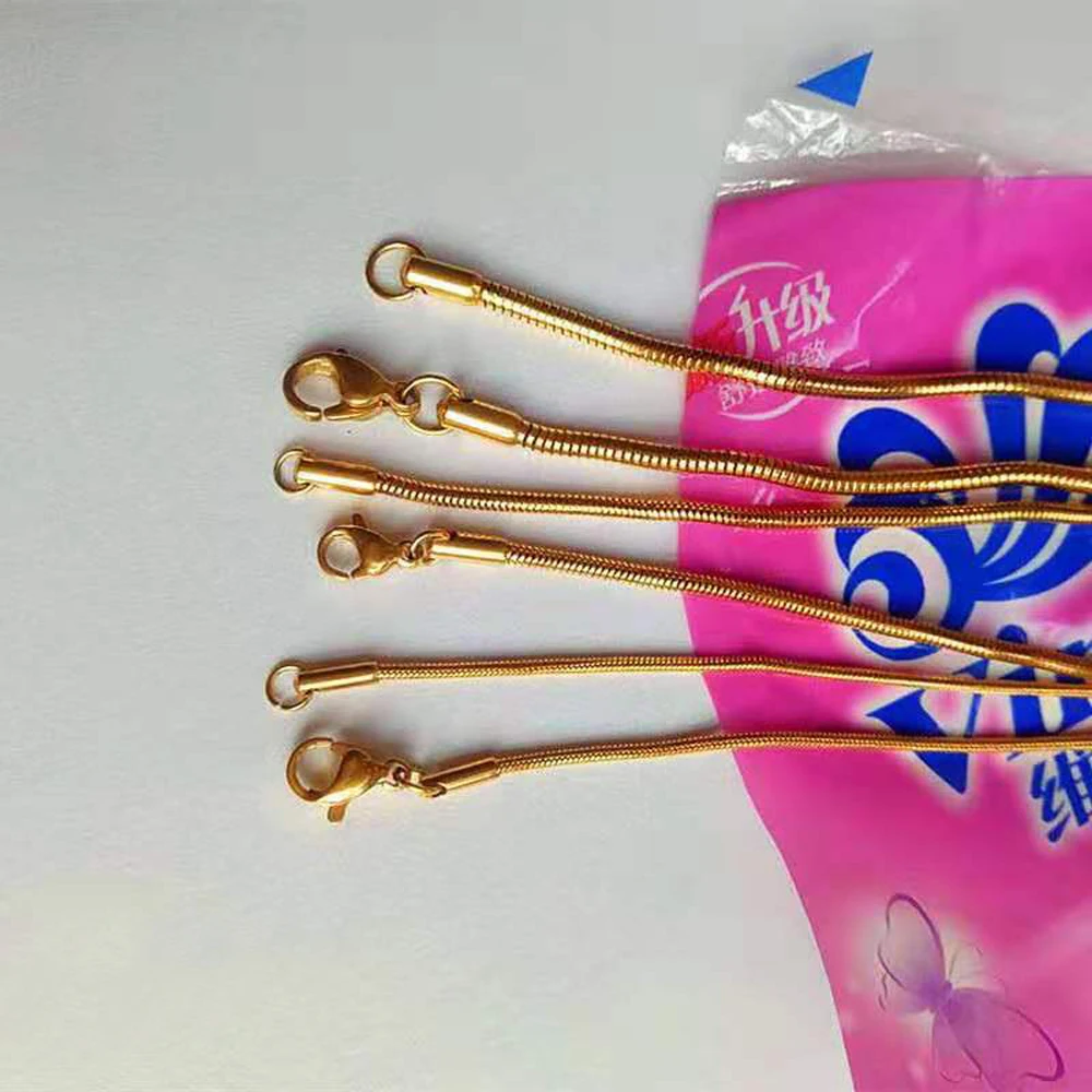 CXQNEWA нержавеющая сталь тонкая позолоченная круглая цепочка-змейка Mecklace женское