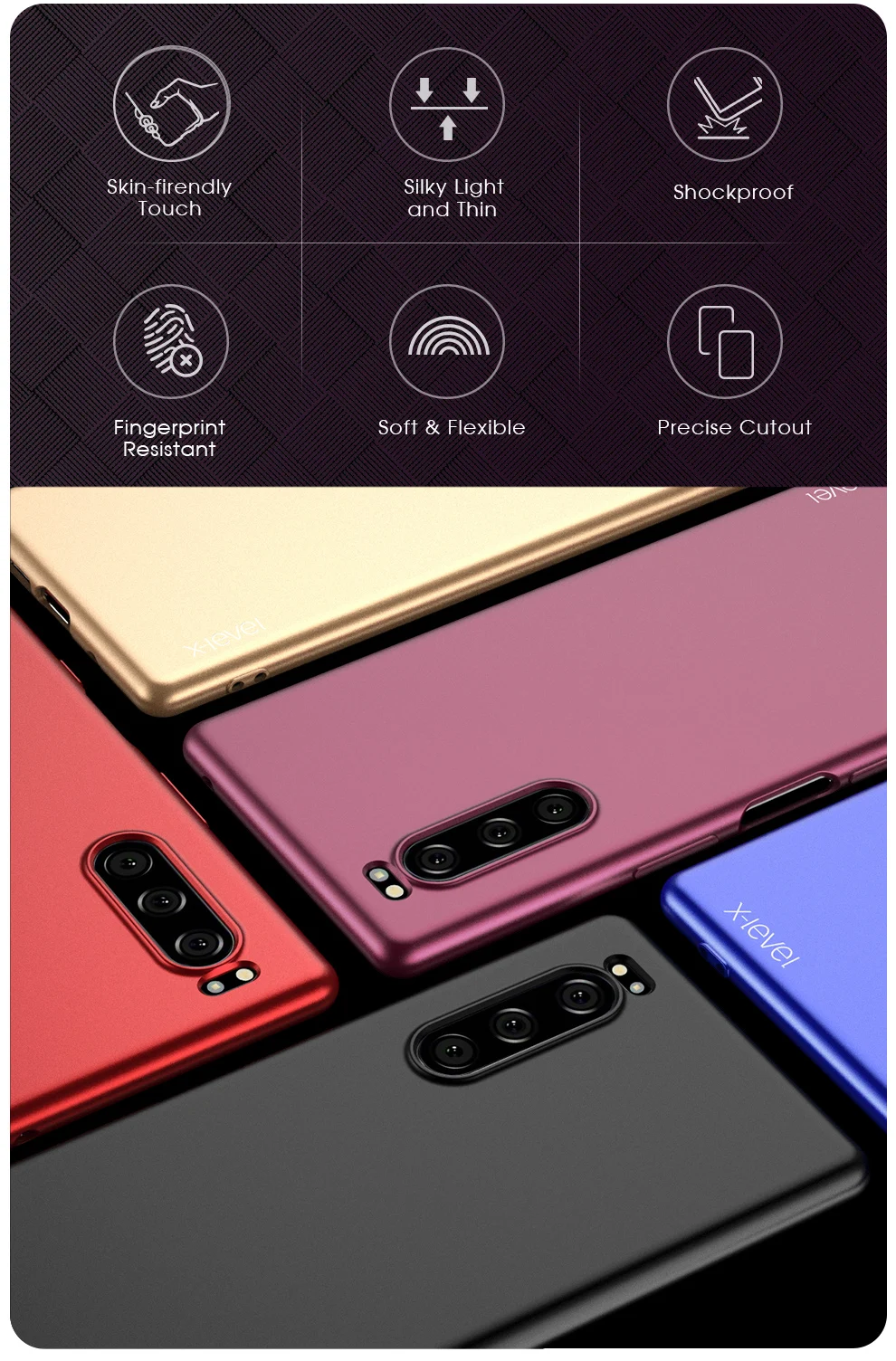 Для sony Xperia XZ Премиум чехол X-Level Мягкий ТПУ, силикон, матовая поверхность задней крышки для XZ1 XZ2 XZ3 XZ4 чехол для Xperia5 XZ5 Xperia 8 Capa