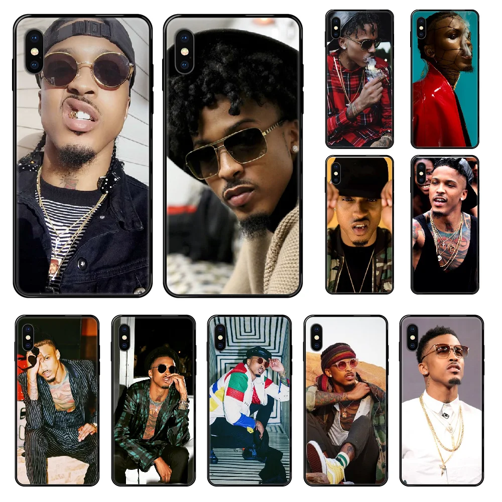 Чехол для телефона Rapper August Alsina iphone 4 4s 5 5S SE 5C 6 6S 7 8 plus X XS XR 11 PRO MAX 2020 black art bumper fashion