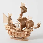 Лазерная резка сделай сам парусник игрушки 3D Деревянный пазл игрушка Сборная модель деревянные наборы для поделок настольное украшение для детей