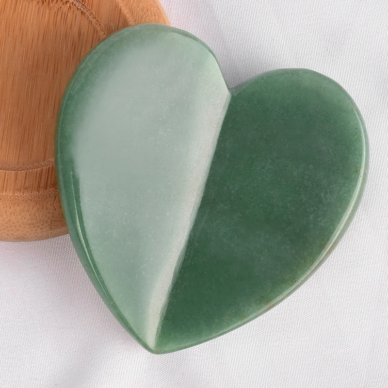 

Natural Green Aventurine Guasha Stone Heart Shape Facial Massager Therapy Pain Reliever Firming Scraping Body Hands Health Care