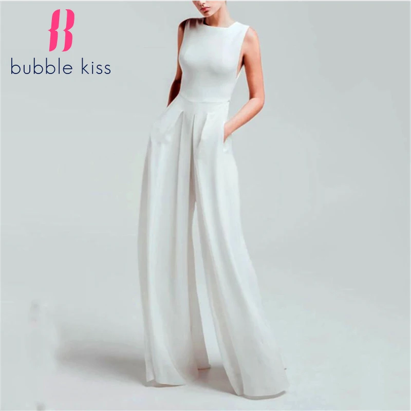 

casual jumpsuits Women's Casual Square-Cut Collar Pure Color High Waist Straight 2020 new Sleeveless Jumpsuit women's overalls