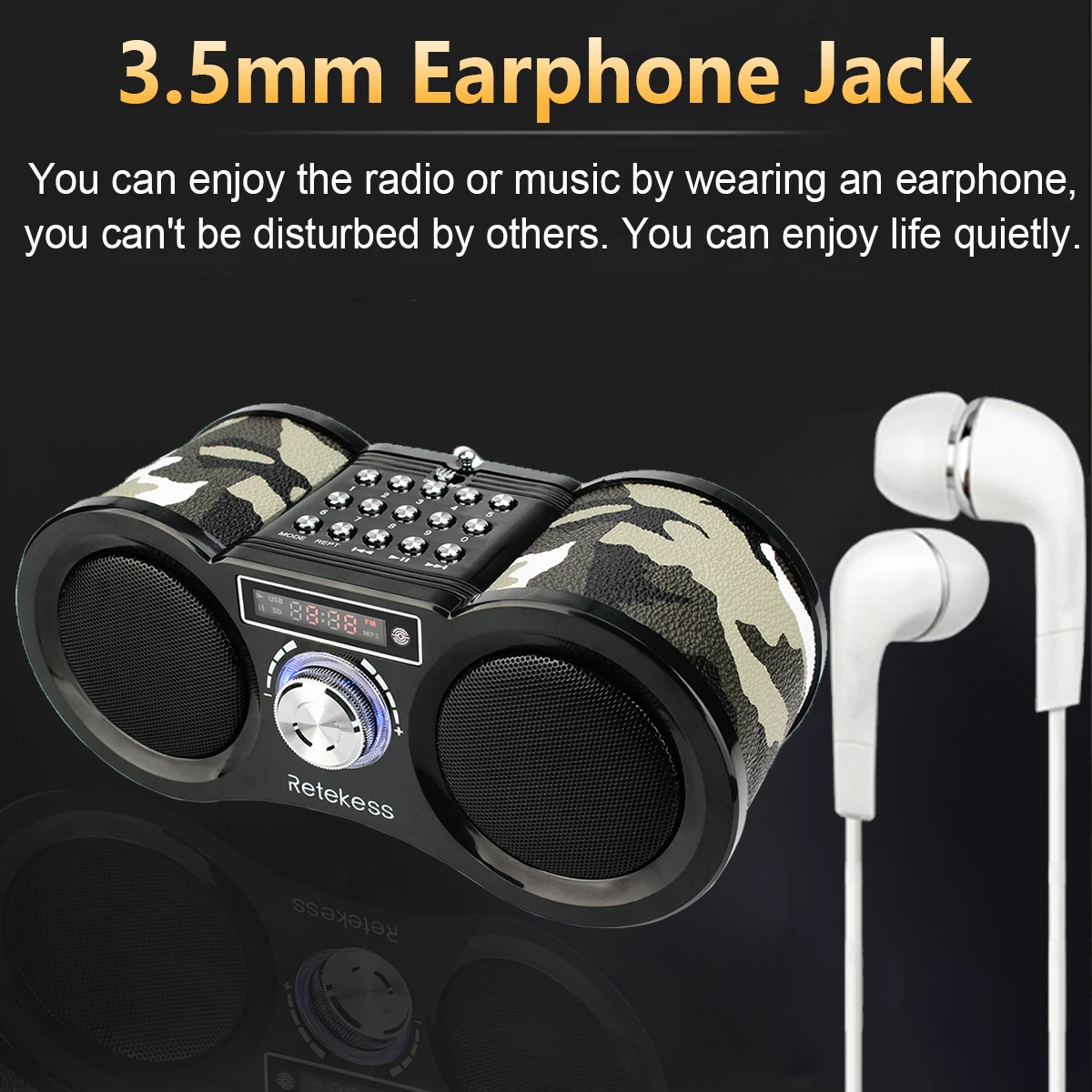 Радиоприемник RETEKESS V113 FM-радио портативный транзистор с поддержкой Mp3 музыкальный