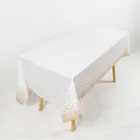 Пластиковые розовые спортивные шаровары в Золотой горошек скатерть с позолотой На День Рождения вечерние поставки одноразовая скатерть для стола, столовая скатерть крышка Свадебная вечеринка вечерние украшения # yj