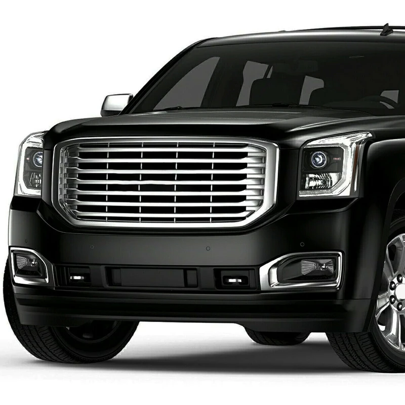 

for 2015-2018 GMC Yukon & Yukon XL Pair Front Bumper Fog Light Lamp with Halogen Bulbs & Bezel Brackets Assembly