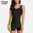 Charmleaks, цельный женский профессиональный спортивный купальные Костюм спортивный купальник, спортивный купальник, Спортивная пляжная одежда, купальные костюмы для мальчиков