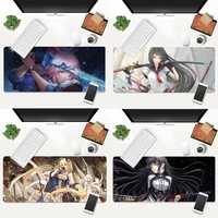 girl holding sword image office mice gamer soft mouse pad animation xl large gamer keyboard pc desk mat takuo tablet mousepads