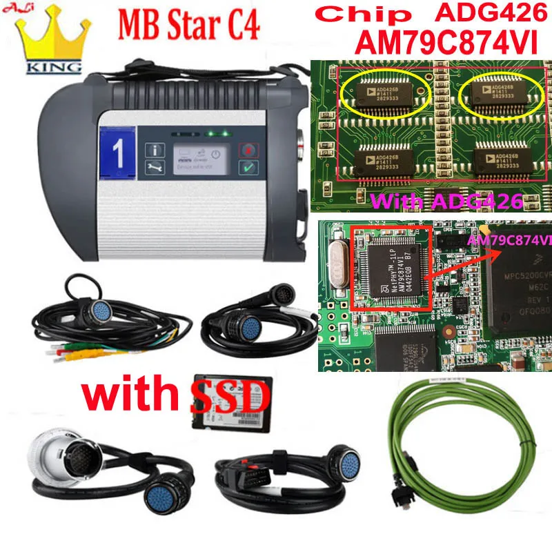 Лучшее Качество MB star c4 2021 SD Подключение HDD SSD с программным обеспечением V2021.06
