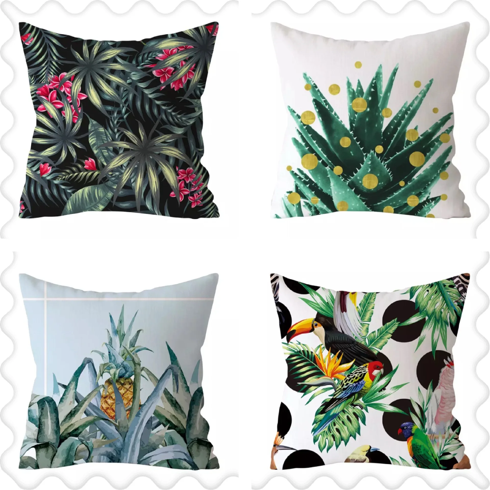 Тропические растения и цветы супер мягкая плюшевая наволочка Автомобильная