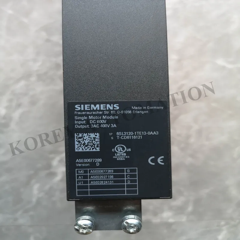 

SIEMENS S120 SINGLE AXIS 3A DRIVE 6SL3120-1TE13-0AA3 ORIGINAL USED GOOD IN CONDITION PLEASE INQUIRY