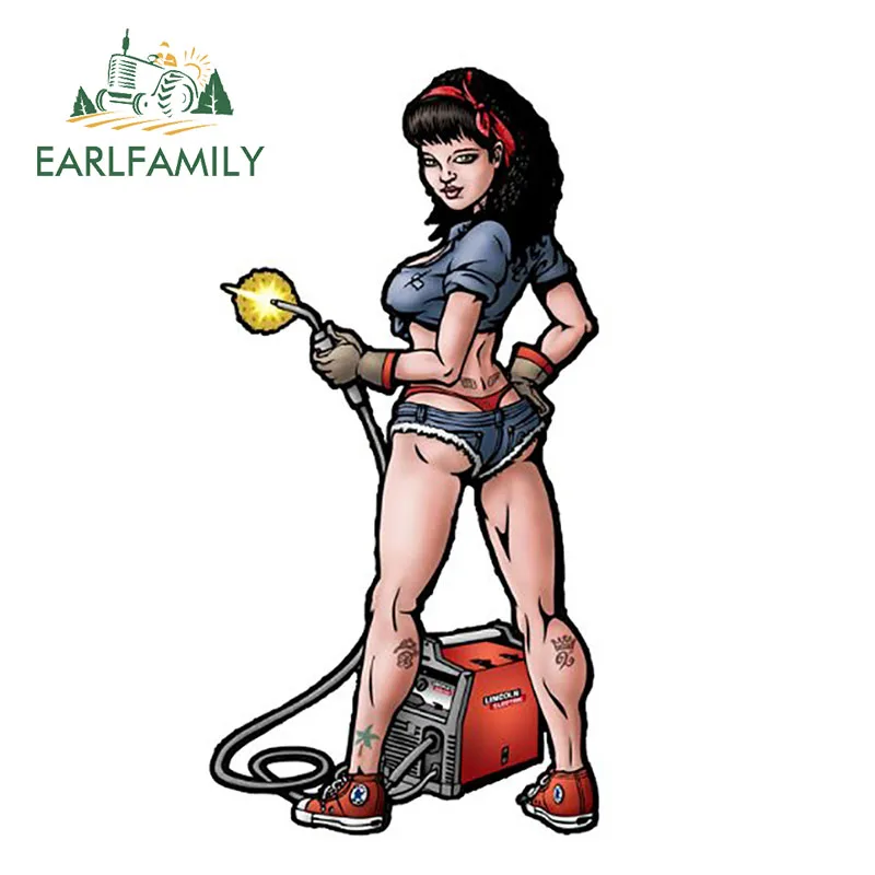 EARLFAMILY 13 см x 7 Том Мальчик сварочная девушка наклейка сексуальные Мультяшные