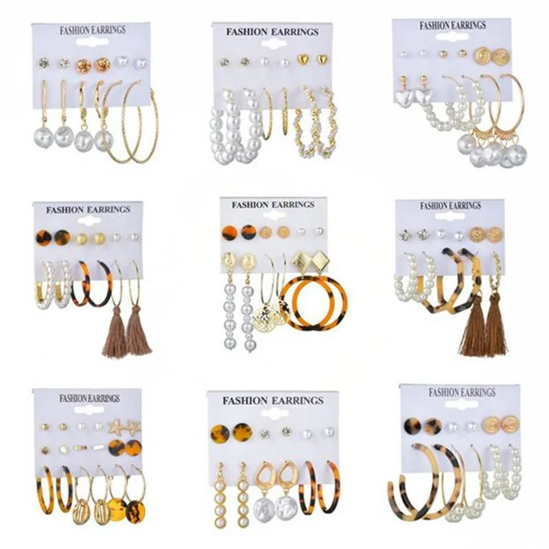 Женские серьги кольца с жемчугом квадратные подвески в форме сердца бабочкой 6