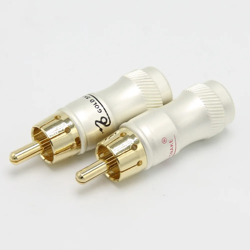 10 шт./лот DIY позолоченный RCA штекер HIFI Аудио кабель Мужской Видео разъем золотой