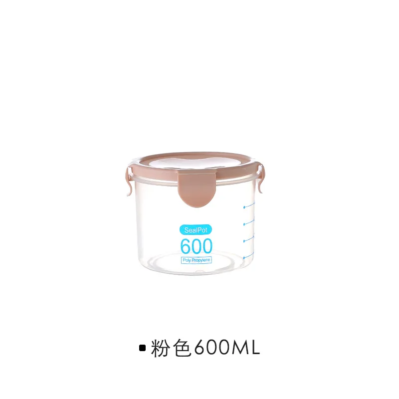600ml Pink 600 мл/800 мл/1000 мл/1500 мл свежий горшок для хранения кухни пластиковая закрывающаяся коробка контейнер для сохранения пищи Твердые крупы банка для зерна - Цвет: 600ml Pink