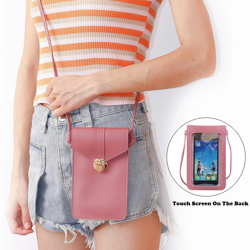 

New Style Bag Lady Messenger Pouch Mobile Phone Touch Screen Coin Purse Fashion Classic Mini Wallet Multiple Colour Pocket