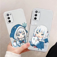 lolis anime character gawr gura phone case for xiaomi mi 11 ultra lite 10 redmi note 9 8 7 9a k30s k40 pro transparent coque