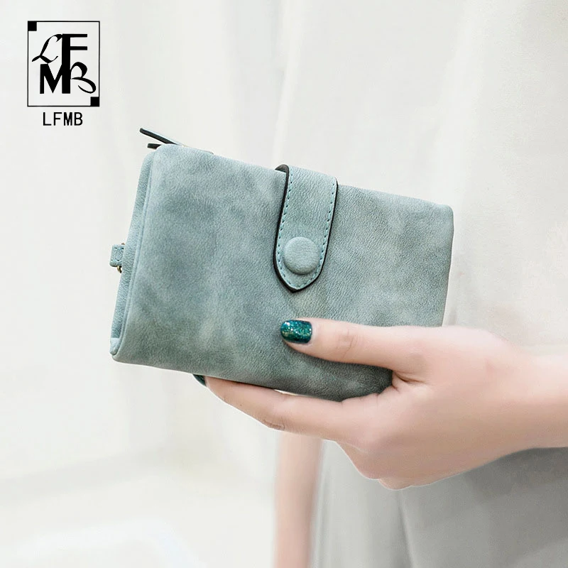 

[LFMB]Women Wallet Female Leather Wallet Matte Wallet Short Cartera Mujer Cute Tri-fold Multi-card Female Wallet