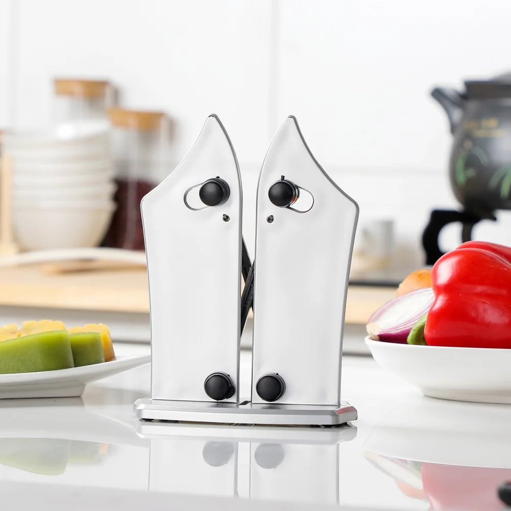

A2866 Kitchen Supplies V-shaped Knife Sharpener Household Hand-held Knife Sharpener with Base Multi-function Knife Sharpener