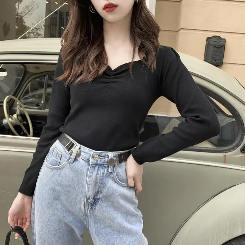 

Women 2020 Autumn Winter New Fashion Casual Sweater Female V-Neck Long-sleeve Pullovers Ladies Bottoming Knitted Jumpers L599
