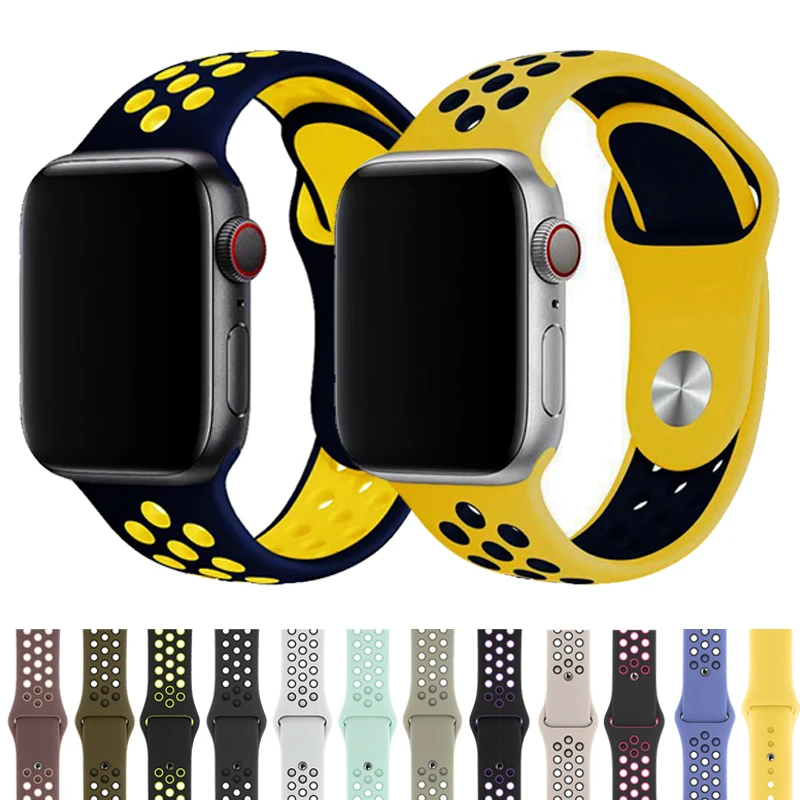 Ремешок для apple watch 42 мм 38 мм силиконовый браслет correa iwatch 5 4 3 2 44 мм 40 мм спортивный браслет pulseira apple watch 4 аксессуары