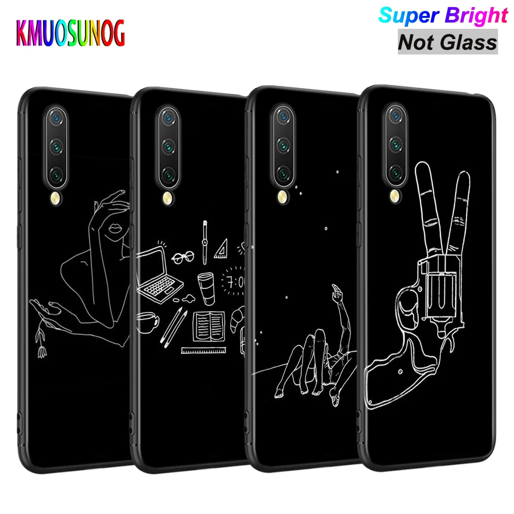 

Simple line linear Fashion Silicone Cover For Xiaomi Mi Note 10 Ultra 9T 9 SE A3 Lite Poco X3 NFC M2 Pocophone F1 Pro Phone Case