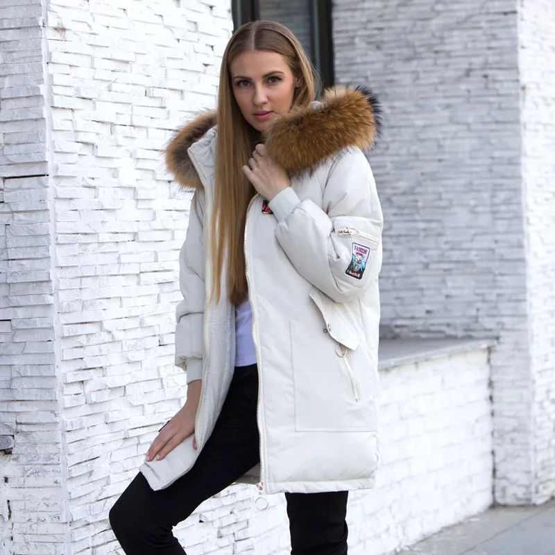 Женская куртка большая натуральный мех енота зимняя для женщин 2020 теплая
