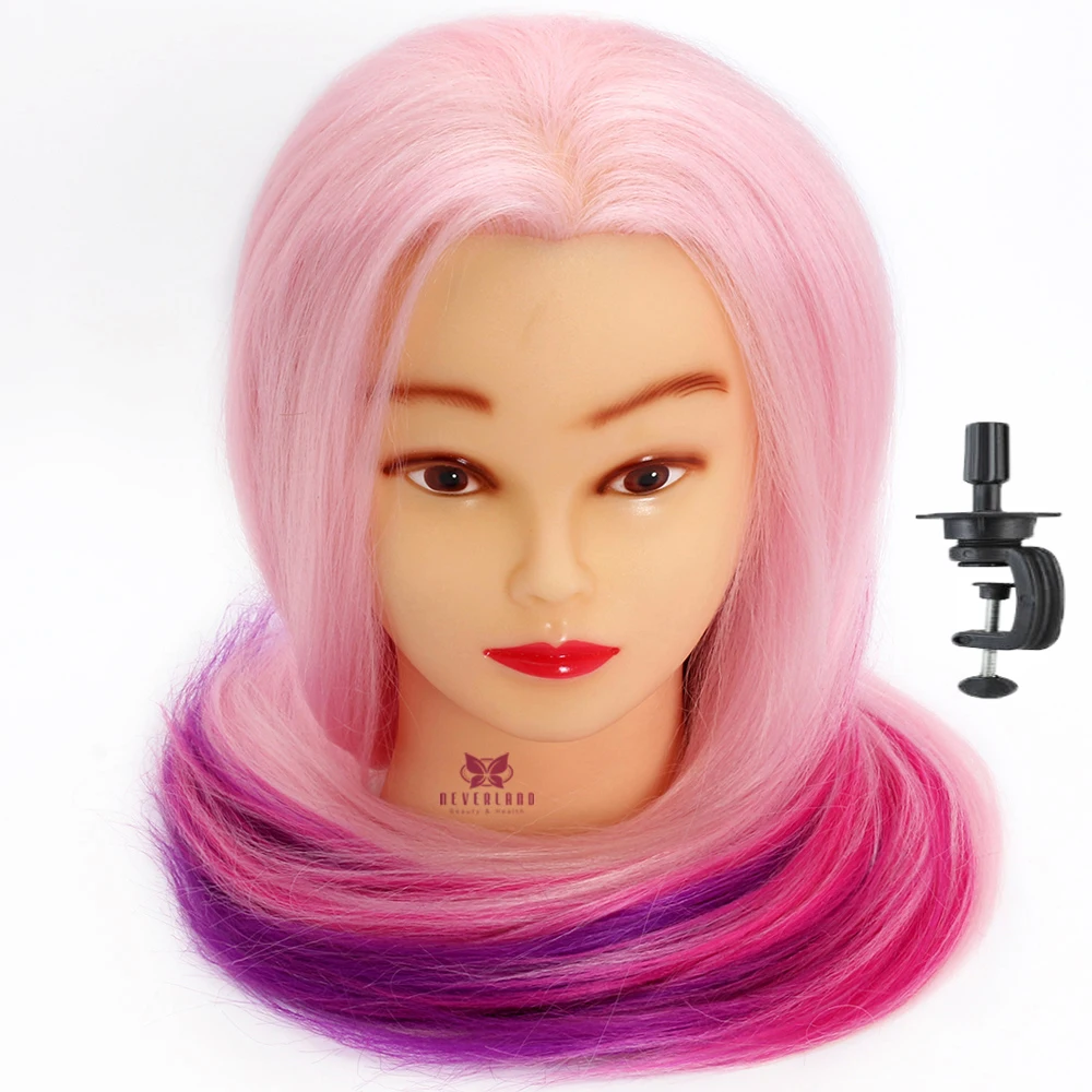 Neverland 24 &quotрозовые волосы красочные головы манекен голова высокой температуры