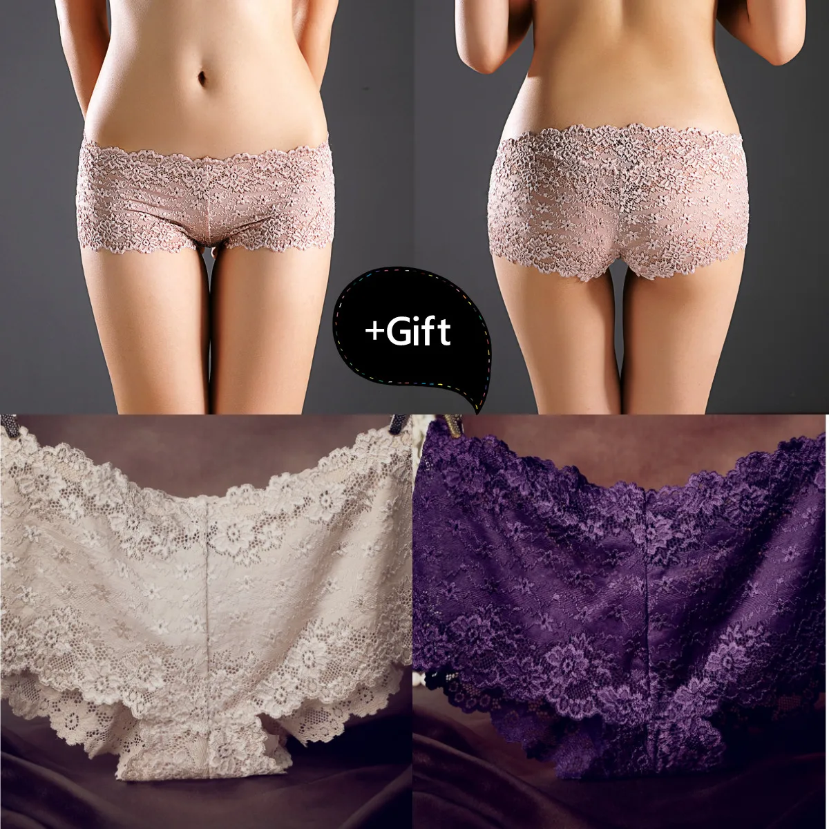 2Color Sexy Classic elegant Gorgeous temptation No Trace of Hip pants Hollow Out Lace Cutton Nylon Underware Lady Panties